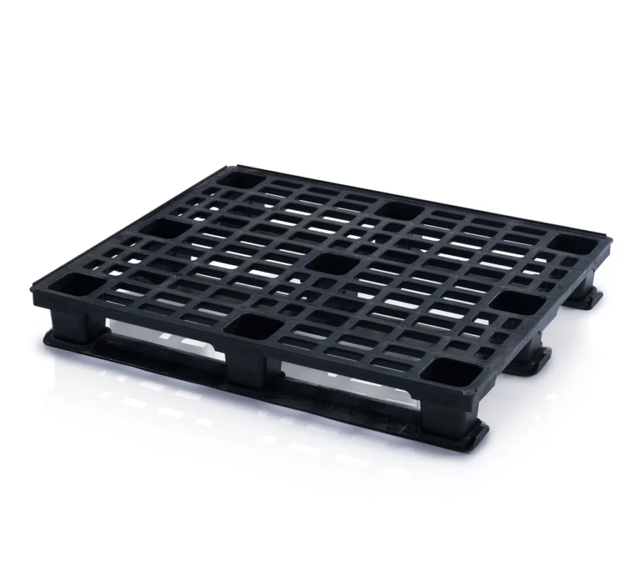 Cenově Výhodný Plastová paleta ESD stohovatelná s ližinami v. 155 x š. 1000 x h. 1200 mm