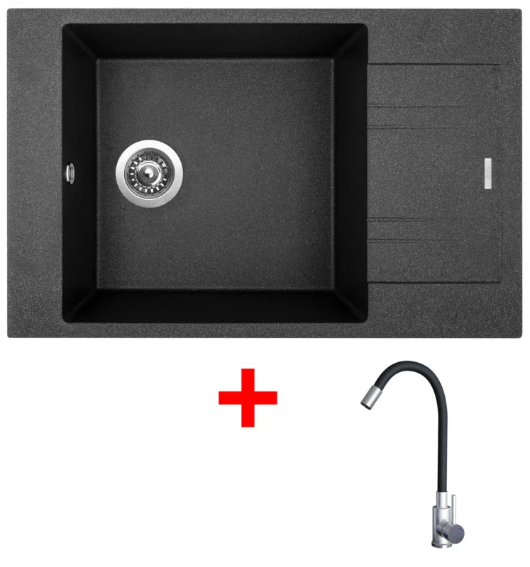 Sinks VARIO 780 + baterie ELASTA nerez/černá Akční Cena