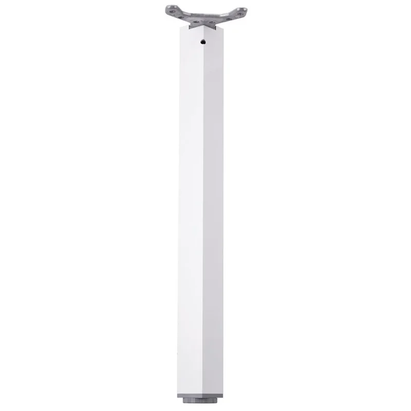 Zlevněný Stolová noha výška 710 mm - 80 x 80 mm s regulací bílá lesk