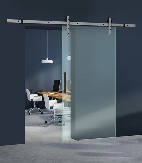 Thor Glass kování na posuvné skleněné dveře na 120 kg černé / kolejnice 195 cm Zlevněný