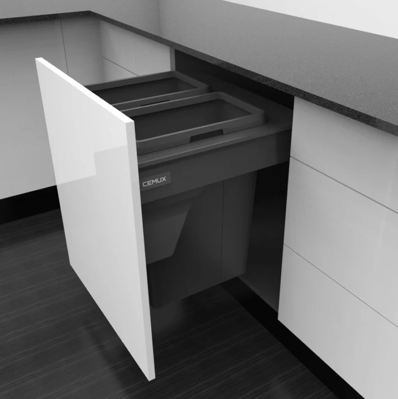 Akce Cemux Bins sorter + H Box Slim bílý 60/2 2 x 35 l