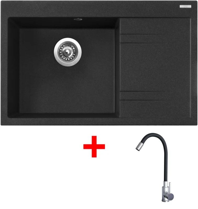 Sinks RIM 780 L + baterie ELASTA nerez/černá Koupit Online