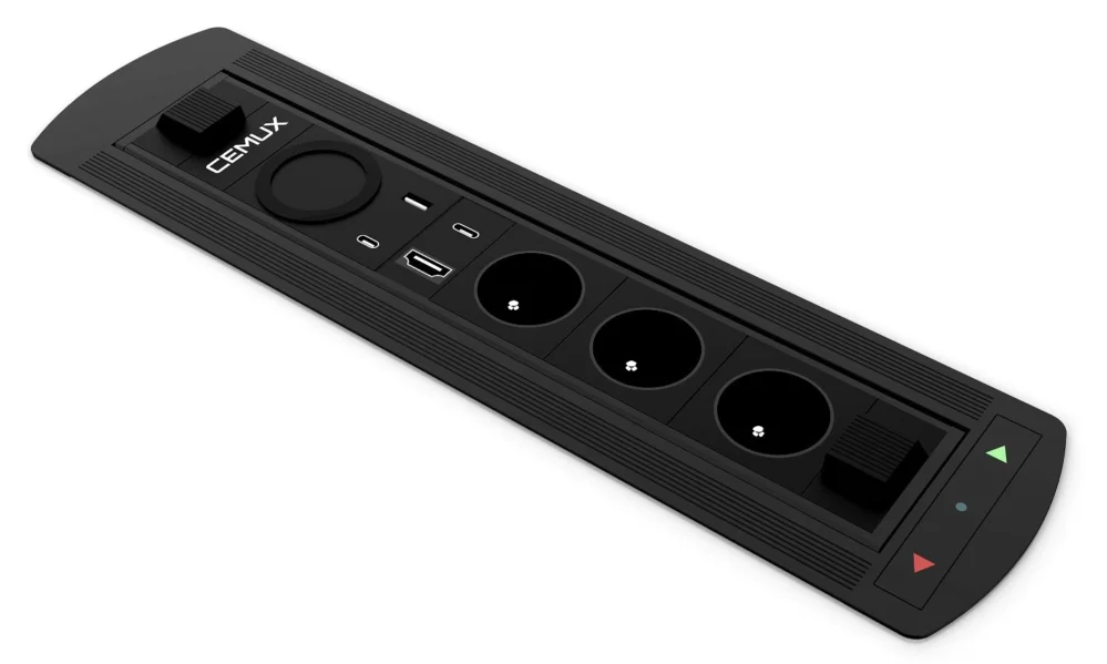 Nejlepší Cena Cemux Rotarybox elektro zásuvka 3x230V,2x USB A/C indukce,černá