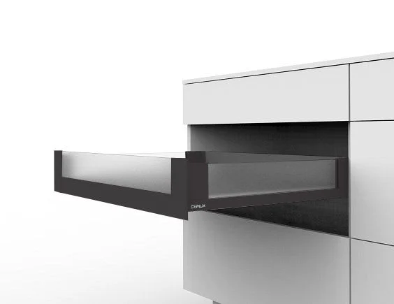 Cemux H Box Slim vnitřní skleněné bočnice antracit H84/500 mm čelní sklo H54 Vysoce Kvalitní