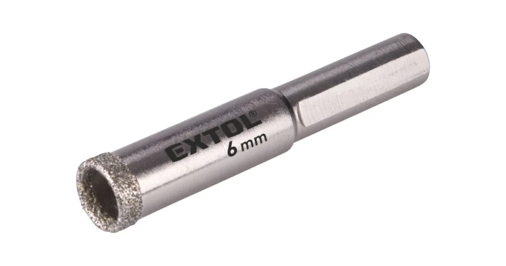 Značkový Extol korunka vykružovací diamantová na sklo a keramiku, O 6mm 8801977