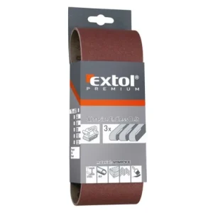 Značkový EXTOL PREMIUM plátna brusná nekonečný pás, bal. 3ks, 75x533mm, P40 8803524