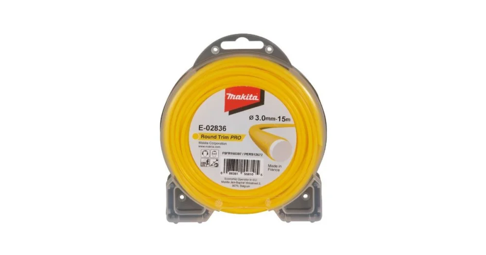 Autentický MAKITA struna nylonová Pro 3,0 mm, 15 m, žlutá, kulatá E-02836
