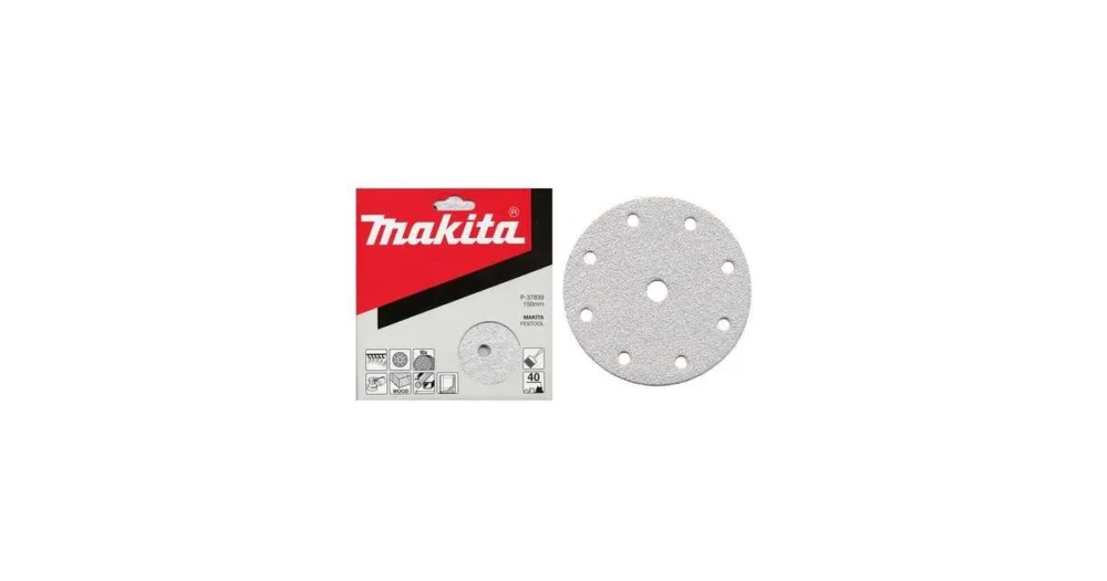 Výprodej MAKITA papír brusný suchý zip 150 mm 9 děr K40, 50 ks P-37948