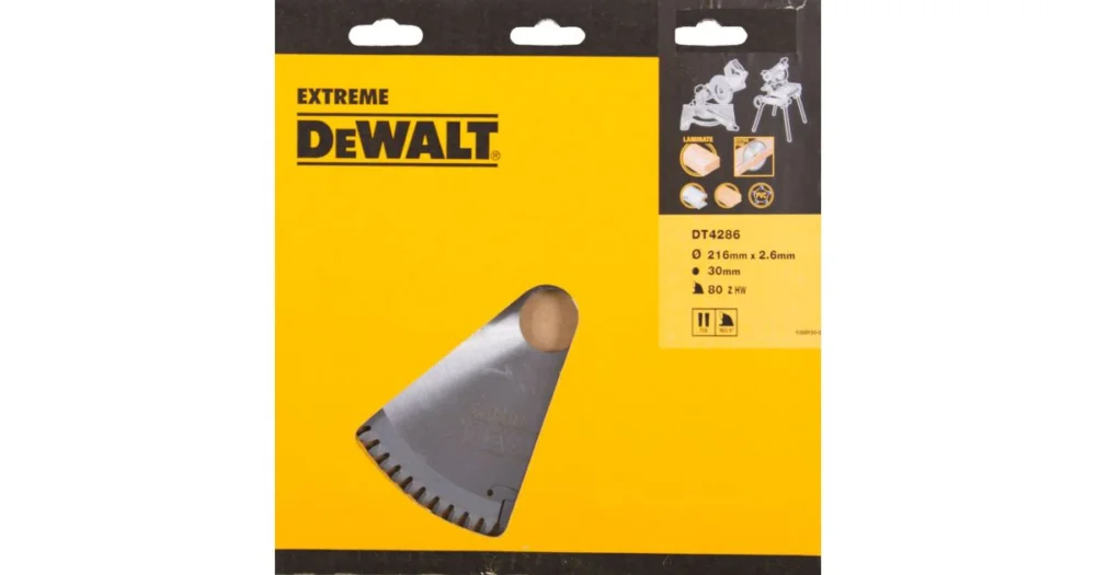 Akční Cena DeWALT Pilový kotouč / dýha, laminát, hliník / TCG -5°, 216 x 30 mm, 80 zubů DT4286