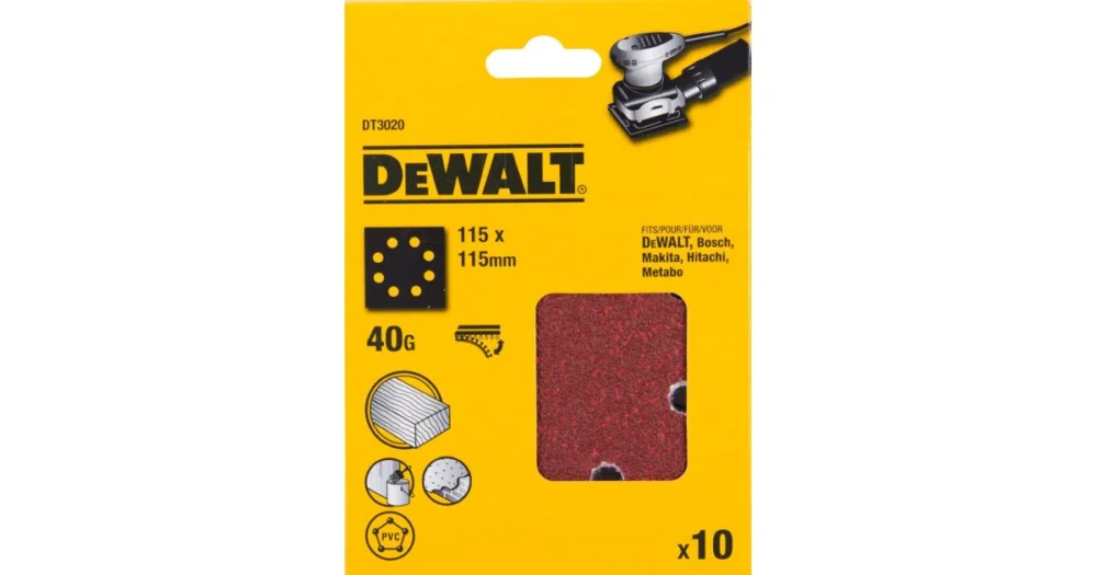 Časově Omezené DeWALT Brusný papír 115 x 115 mm, P320, suchý zip (10 ks) DT3026
