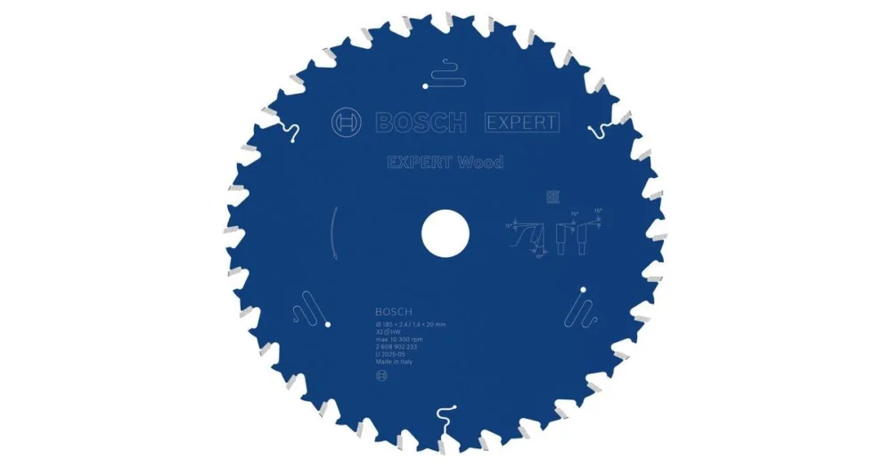 Víkendová Akce BOSCH Pilový kotouč EXPERT Wood, 185 × 2,4/1,4 × 20 mm, T32 2608902233