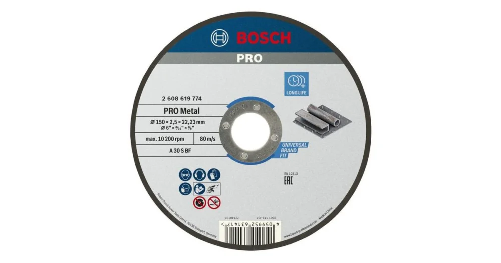 Poslední Šance BOSCH Řezací kotouč PRO Metal, 150 × 2,5 × 22,23 mm 2608619774