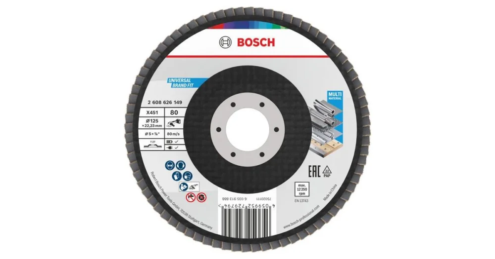 Originální BOSCH Lamelový brusný kotouč X451, 125 × 22,23 mm, G80, T27, 60 ks 2608626149