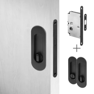 ACT set pro posuvné dveře WC OVÁLNÝ (černý) Vysoce Kvalitní