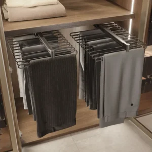 Must-Have Výsuvný věšák na kalhoty, 11 tyčí, plnovýsuv, titanium