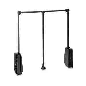 Zlevněný Sklopná šatní tyč ZERO, šířka od 45 cm do 115 cm, černá/černá