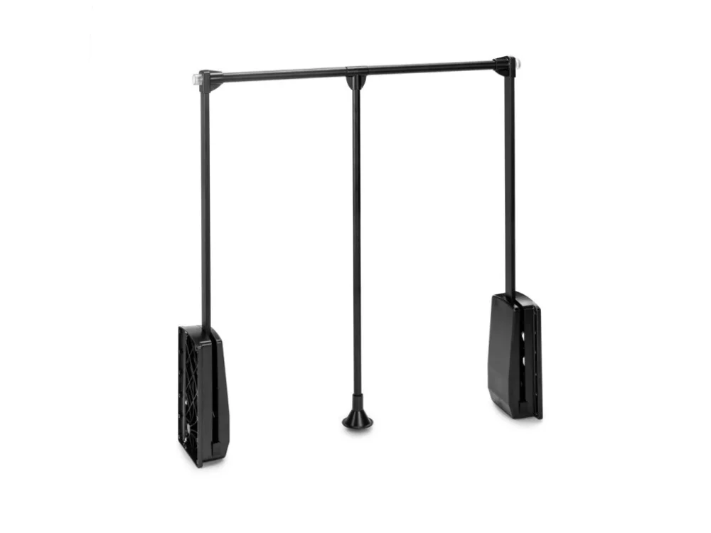 Zlevněný Sklopná šatní tyč ZERO, šířka od 45 cm do 115 cm, černá/černá