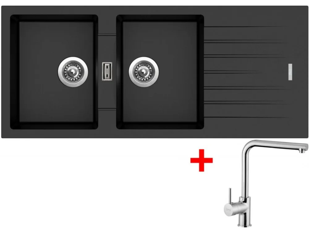 Set Sinks PERFECTO 1160 DUO + ELKA chrom + Dárek Rychlé Dodání