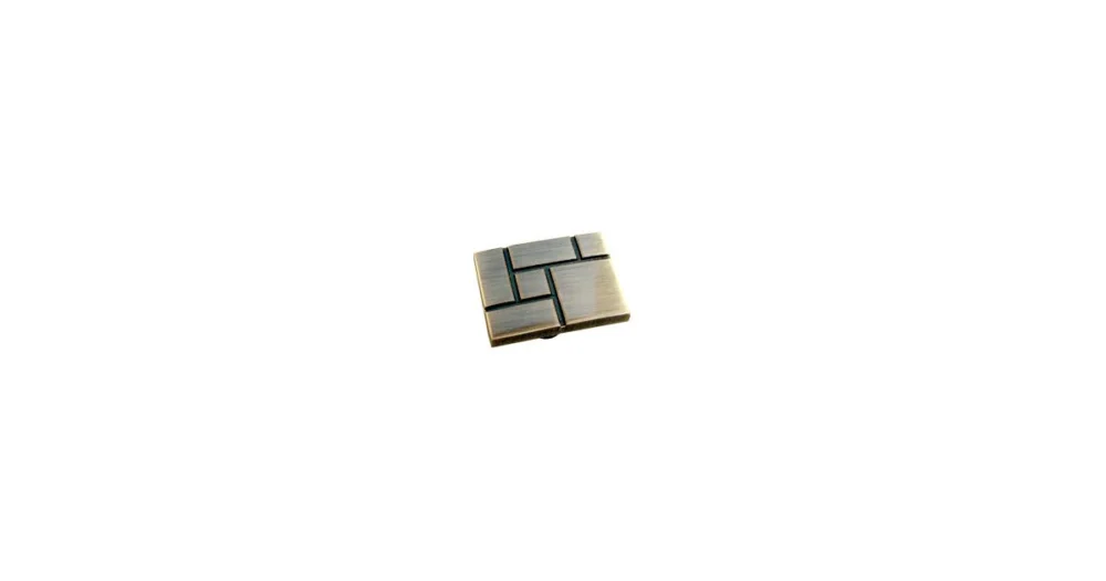 Pouze Dnes nábytková retro úchytka, kovová knobka D-G007, staromosaz, obdélník 21x30mm