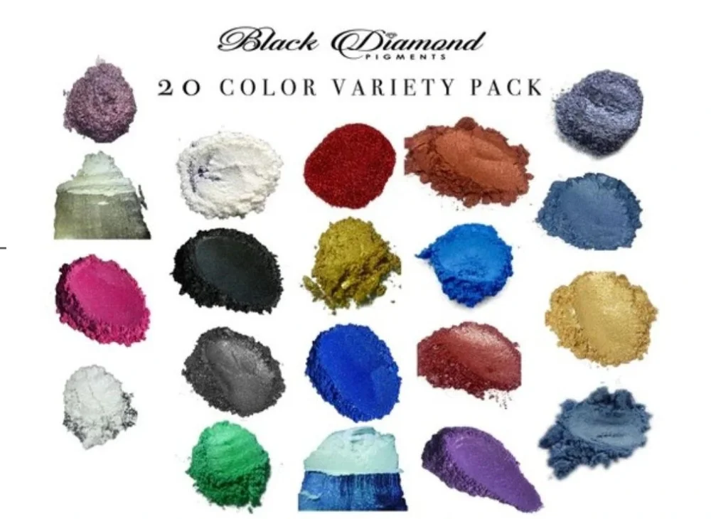 20 barev sada vzorků A – Black Diamond Pigments Novinka