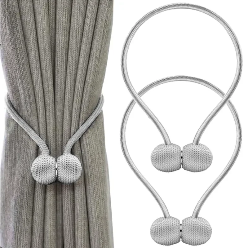 Zlevněný Sada 2 kusů - Dekorativní magnetické kolíčky na záclony PINS / Stříbrná