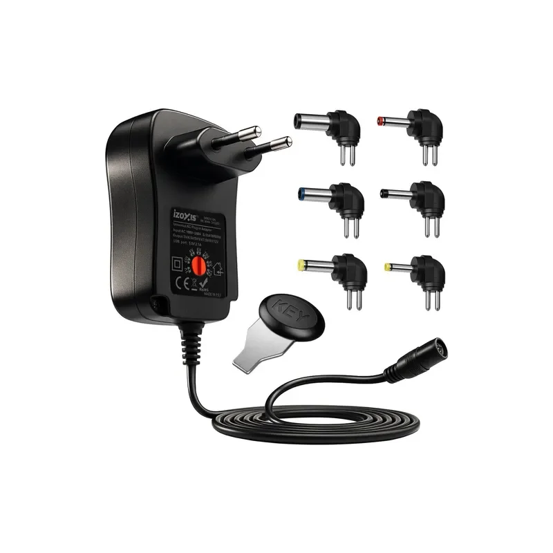 Univerzální napájecí zdroj se 6 svorkami 3-12V + USB / Černý Aktuální