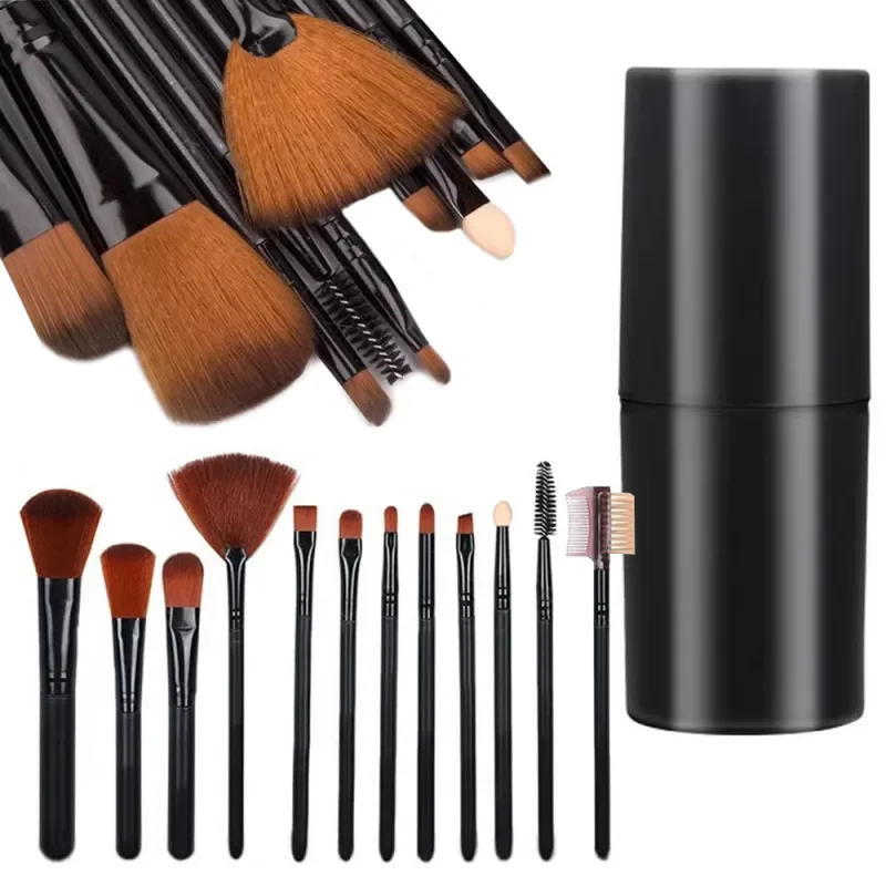 12dílná sada štětců na make-up / Černá Výhodná Nabídka