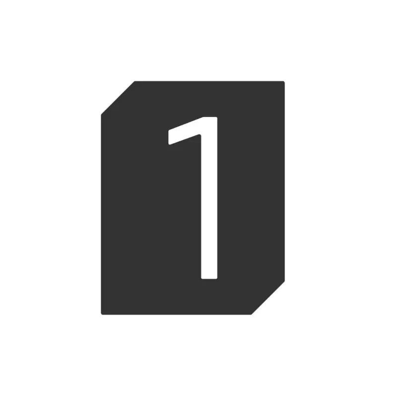 Dveřní nebo nástěnná cedule "1" / černá matná Cenový Hit
