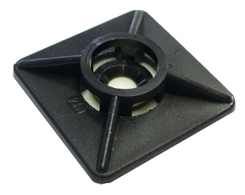 Sezónní Sleva Kabelová příchytka černá 19x19mm samolepicí, pro pásky šíře 3,6mm (VCU19x19)