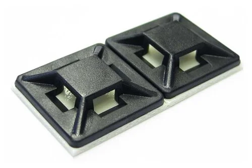Ověřený Kabelová příchytka černá 19x19mm samolepicí, pro pásky šíře 3,6mm (balení 50 párů)