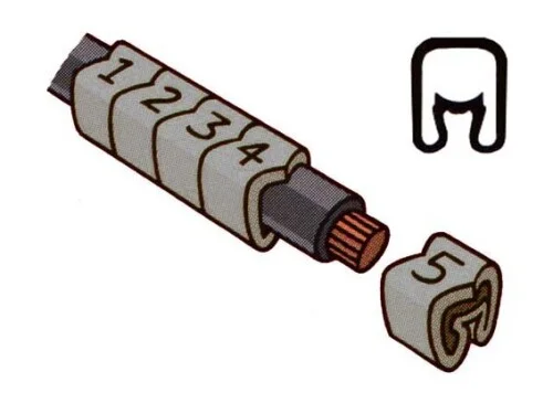 Pouze Dnes Návlečka na vodič o průměru 1,3-3,0mm (průřez 0,2-1,5mm2) délka 3mm, bez potisku, šedá