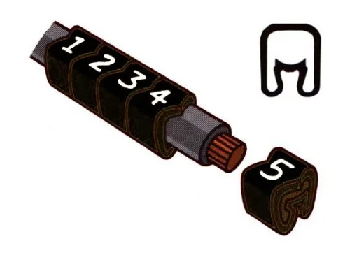 Návlečka na vodič o průměru 1,3-3,0mm (průřez 0,2-1,5mm2) délka 3mm, s potiskem "0", černá EURO Oblíbený