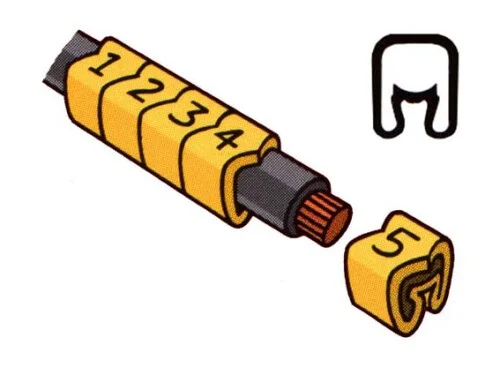 Zlevněný Návlečka na vodič o průměru 1,3-3,0mm (průřez 0,2-1,5mm2) délka 3mm, s potiskem "2", žlutá