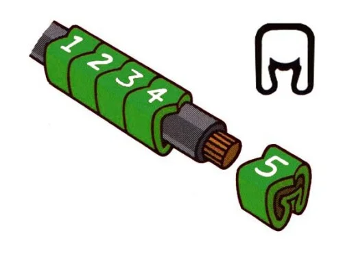 Návlečka na vodič o průměru 1,3-3,0mm (průřez 0,2-1,5mm2) délka 3mm, s potiskem "5", zelená EURO Časově Omezené