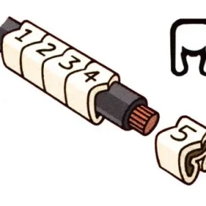 Značkový Návlečka na vodič o průměru 1,3-3,0mm (průřez 0,2-1,5mm2) délka 3mm, s potiskem "4", bílá