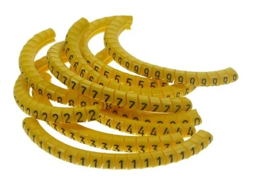 Finální Výprodej Návlečka na vodič o průměru 1,3-3,0mm (průřez 0,2-1,5mm2) délka 3mm, s potiskem "8", žlutá (pásky)