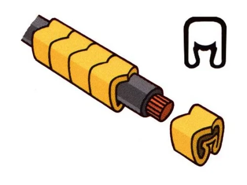 Pouze Dnes Návlečka na vodič o průměru 1,3-3,0mm (průřez 0,2-1,5mm2) délka 6mm, bez potisku, žlutá
