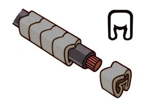 Návlečka na vodič o průměru 2,5-5,0mm (průřez 1,5-4,0mm2) délka 3mm, bez potisku, šedá Zlevněný