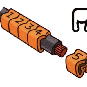 Zlevněný Návlečka na vodič o průměru 2,5-5,0mm (průřez 1,5-4,0mm2) délka 3mm, s potiskem "3", oranžová EURO