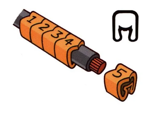 Zlevněný Návlečka na vodič o průměru 2,5-5,0mm (průřez 1,5-4,0mm2) délka 3mm, s potiskem "3", oranžová EURO