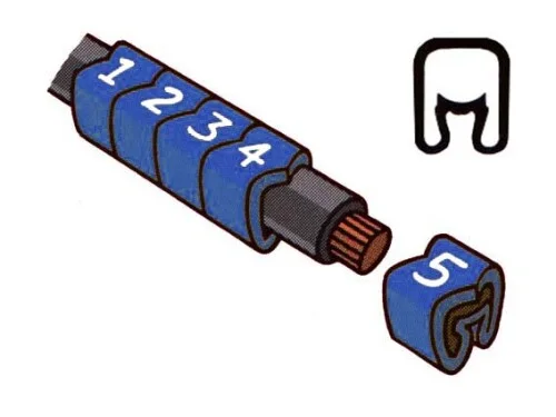 Vrácení Zdarma Návlečka na vodič o průměru 2,5-5,0mm (průřez 1,5-4,0mm2) délka 3mm, s potiskem "1", modrá
