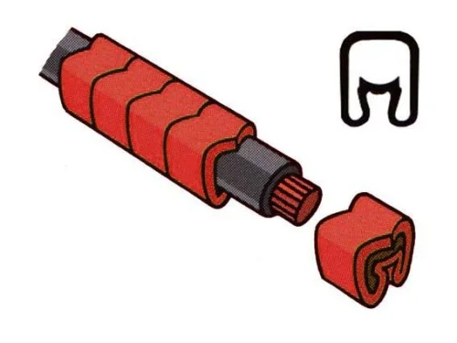 Bezpečná Platba Návlečka na vodič o průměru 4-10mm (průřez 2,5-16mm2) délka 4mm, bez potisku, rudá