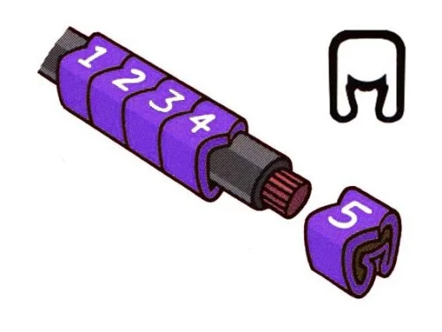 Akce Návlečka na vodič o průměru 4-10mm (průřez 2,5-16mm2) délka 4mm, s potiskem "7", fialová