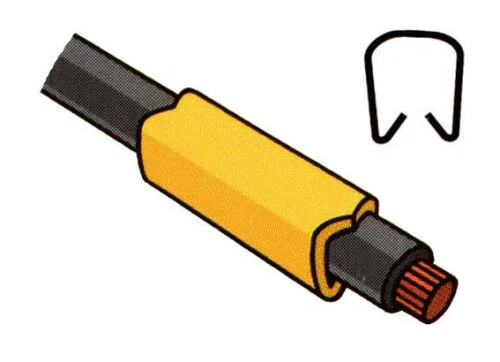 Návlečka žlutá na vodič o průměru 5,0-6,2mm (průřez 4,0-5,0mm2) délka 12mm, bez potisku Cenový Hit