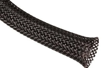 Ochranný oplet průměr 3,0-7,0mm CANUFLEX Polyester černý, stálost -50°C až +150°C, krátkodobě +200°C Víkendová Akce