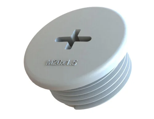BMBS-13 plastová záslepka BIMED pro závit M25x1,5 barva sv. šedá, závit 10mm Sleva