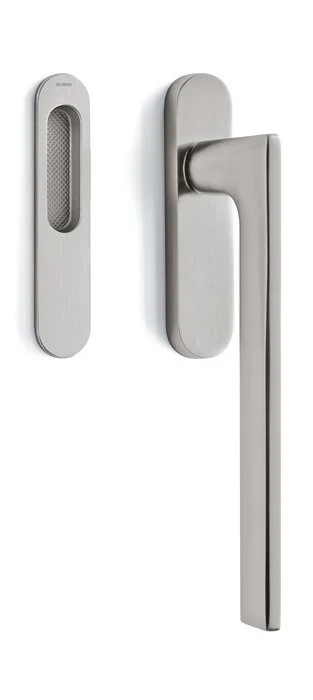 Klika pro HS portály Olivari Lotus Superfinish nerez satin, Bez zamykání, vnější strana s mušlí Expresní Doručení