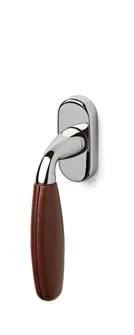 Okenní klika Olivari Club Superfinish nikl satin / tmavě hnědá, Standardní klička s polohovačem Must-Have