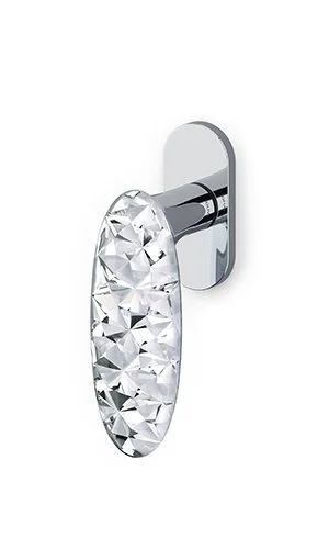 Okenní klika Olivari Crystal Diamond nízká rozeta Chrom leštěný / sklo transparent, Standardní klička s polohovačem Top Prodej