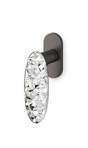 Nejlepší Cena Okenní klika Olivari Crystal Diamond nízká rozeta Superfinish antracit satin / sklo transparent, Standardní klička s polohovačem